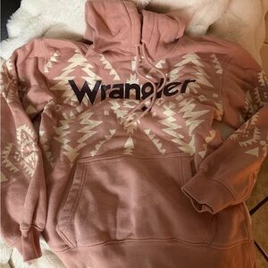 Wrangler Size Small Dusty Pink Hoodie with Aztec Pattern